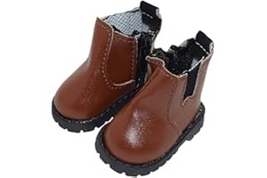 niannyyhouse Leather Shoes Length 5.5cm Suitable for 1/6 BJD 8in 20cm Plush Doll (Dark Brown)