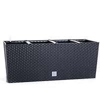 Unbekannt Blumentopf Blumenkasten Blumenkübel Polyrattan Bewässerung 4 Farben 2 Größen von rg-vertrieb (500 anthrazit)
