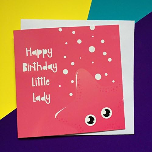 Under the sea birthday cards, childrens birthday cards, pink birthday card,13.5cm square