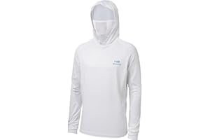 Bassdash Męska bluza wędkarska z długim rękawem UPF 50+, ochrona przed promieniowaniem UV, damska bluza z kapturem