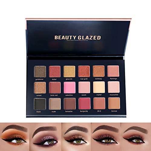 18 Farben Schönheits Kosmetik Wasserdicht Lidschatten Palette Eyeshadow-Nature Glow Schimmern Glitzer Matt Augen Schatten