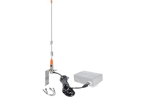 HYSHIKRA Antena VHF para Barco, látigo Marino de 156-163 MHz con Cable coaxial RG58 de 5 m y Soporte de Guardabarros en Forma de L para Barco Marino, yate, Radio móvil