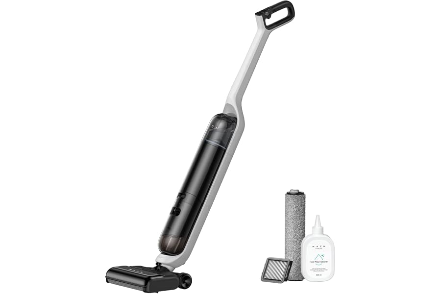 eufy MACH V1, Kabelloser All-in-One Stabstaubsauger mit Always-Clean Mop™, 3-fache Selbstreinigung, 