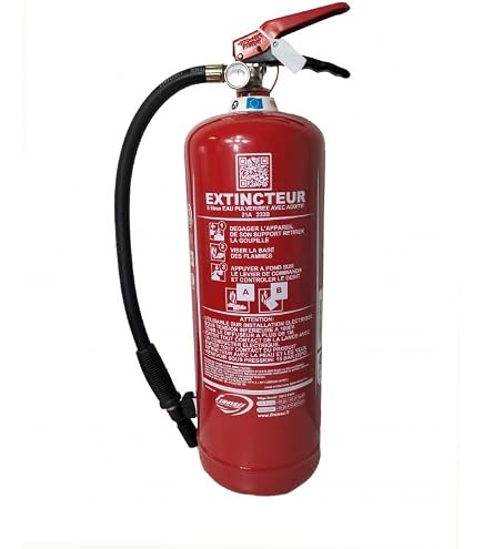 Extincteur à Eau Avec Additif 9 Litres NF - Classe A Et B - Incendie Maison/Bureau