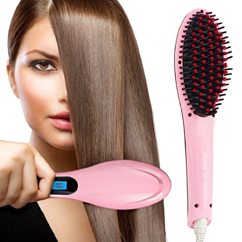 Isabella Fast Hair Straightener Brush With Temperature (Multicolor) RS.649 (74.00% Off) - Amazon