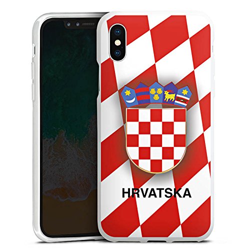 DeinDesign Apple iPhone X Silikon Hülle Case Schutzhülle Kroatien Em Trikot Football Fussball
