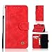Produktbild Casefirst iPhone X Case, iPhone X Leather Wallet Case Book Design with Flip Cover and Stand [Credit Card Slot] Cover Case for iPhone X - Red