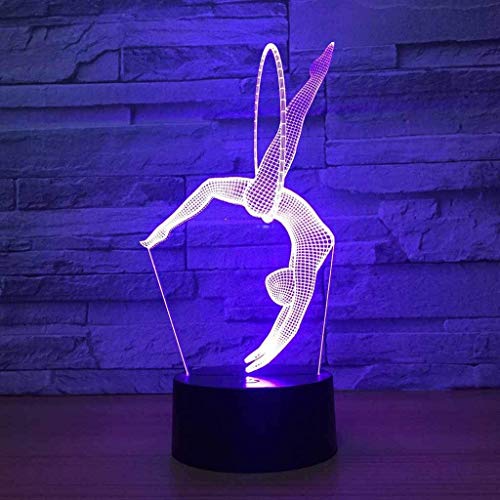 3D Gimnasia ilusión Optica Lámpara Luz Nocturna 7 Colores Cambiantes Touch USB de Suministro de Energía Juguetes Decoración Navidad Cumpleaños Regalo