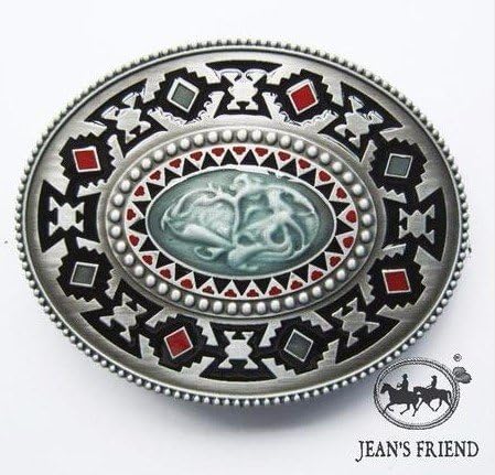 belt new buckles men western cowboys cool vintage Indian red turquoise