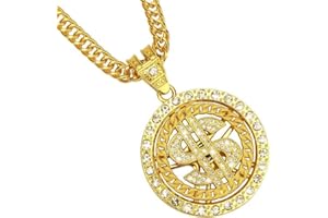YUNHENTONG Hip Hop Schmuck,Rapper Accessoires,Dollar Kette,Kette Dollar Zeichen,80er 90er Jahre Herren Hip Hop Zubehör Halskette Pimp,Accessoire,Kostüm, Karneval,Mottoparty