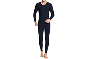iWoo Men's Thermal Underwear Set Long Johns Ultra Soft Lightweight Thin Base Layer Tops & Bottoms Leggings Pants