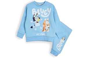 BRAND THREADS Bluey Boys Lounge Set - Official Bluey Outfit for Kids, Soft Cotton Loungewear Set with Let’s Play Top and Matching Trousers, Comfy Boys Lounge Set for Daywear and Playtime, Elastic Waist, Rib Cuffs