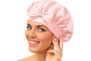 GOLDEN STAR BEAUTY Gorro de Dormir de Seda Sombrero, Rosa, Talla única para Mujer