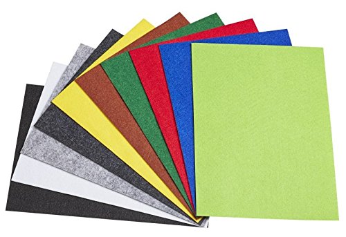 Filz-Set 1 mm, selbstklebend, 10 St. Sortiert. - 21 x 29,5 cm