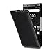 Produktbild StilGut UltraSlim Case Hülle Leder-Tasche für BlackBerry KEYone. Dünnes Flip-Case vertikal klappbar aus Echtleder für das Original BlackBerry KEYone, Schwarz