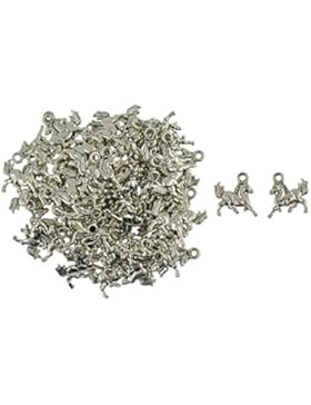 MagiDeal 50pcs Tibetanisches Silber 3d Pferd Reize Anhänger Schmuck DIY Herstellung