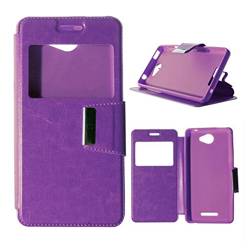 Funda Libro Ventana MORADA para BQ AQuaris U   U Lite