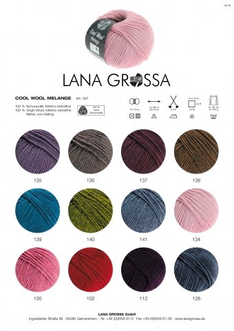 LANA GROSSA COOL WOOL melange, 136 – Rosenholz / Dunkelgrau meliert - 2