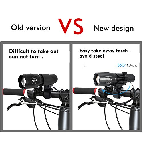 LIVHÒ | LED Fahrradbeleuchtung , Frontlicht und Rücklicht CREE – 3 Beleuchtungs modalität,Zoombarer,1000lm, Batterie inklusiv, Waterproof, Licht-Modi für Berg-Radfahren, Camping und täglichen Gebrauch - 4
