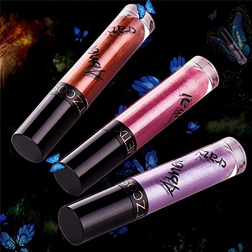 Lipglosse Lippenstift Set, VALUE MAKERS® Metallische Farben Matte Liquid Lipstick(Metallisches Korall-Rosa,Metallisches Flieder, Metallisches Kupfer / Rostrot) - 8
