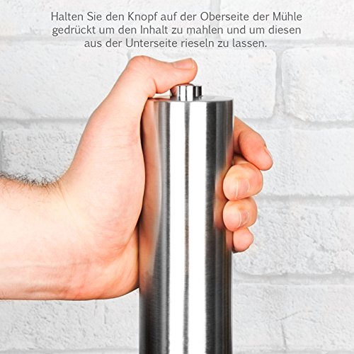 Savisto Leuchtendes Elektronisches Salz & Pfeffer Mühlen Set (Paar) – Edelstahl – Verbesserter Modell - 3