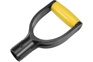 sourcing map Shovel D Grip Handle, 32mm Inner Dia PVC for Digging Raking Tools Yellow