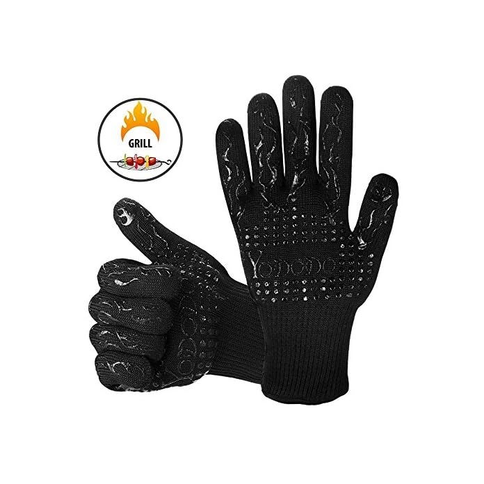 Grillhandschuhe Hitzebestndig Bis Zu 500c Premium Extra Lange Ofenhandschuhe Topfhandschuhe Kochen Backen Backhandschuhe Von Yododo 1 Paar
