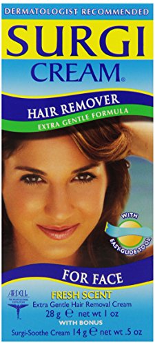 Surgi Cream Hair Remover Face Extra Gentle 1oz Fresh Scent (2 Pack)