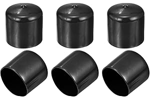 PATIKIL 47mm/1.85" Tappi Terminali in Gomma, 6 Pz Coperture in Pvc, Tappi Flessibili, Protezioni Antimacchia per Estremità di Viti, Tappi Filettati per Tubi e Bulloni, Nero