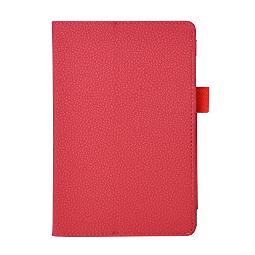 ASUS ZenPad 8 Z380M hülle, iBetter® ASUS Z380M hochwertiges PU Leder Etui hülle Tasche Case- mit Standfunktion, super 360° Anti-Wrestling, ist für ASUS ZenPad 8 Z380M 8.0 Zoll Tablet PC perfekt geeignet,Rot - 2