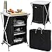 Produktbild AMANKA Campingschrank Falt-Schrank 60x52x90cm 3 Fächer Campingregal Outdoor Camping-Küchenschrank Campingmöbel Schwarz