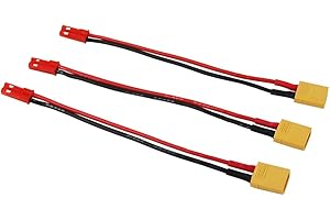 OliYin 3pcs Adattatore Maschio XT-30 a connettore Maschio JST Turnigy Drone XT30 20awg 3.93 Pollici per FPV Quad LED (Confezione da 3)