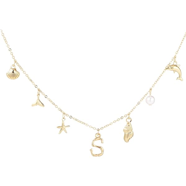 Charm Kettingen voor Vrouwen - Delicate Gouden Strand Charm Ketting Charm Kettingen voor Vrouwen - Delicate Gouden Strand Charm Ketting