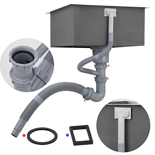 Edelstahl Küchenspüle/ Spülbecken Violamart Quadro 40-40 Flächenbündig / Unterbau – Eckige Edelstahlspüle/ spüle 40*40 cm - 6