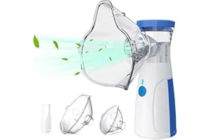 LVOZIZE Nebuliser Machine for Adults & Kids, Handheld Cool Mist Steam Inhaler with 3 Adjustable Rates, Silent and Efficient Atomization, Nebuliser Machine for Home Use
