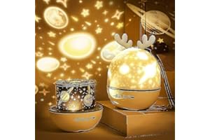 RECONTRAMAGO Proyector Estrellas Infantil con Bluetooth y Caja Musical - Planetario Navidad Lámparas de techo y escritorio Luces Decoración Hogar - dormir mesa luces led habitacion bebe musica (RENO 1)