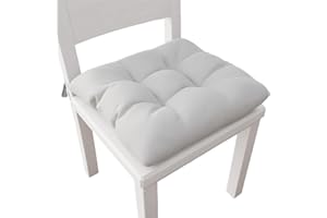 PETTI Artigiani Italiani - Cuscini per Sedia Cucina 4 punti Set da 6 Pezzi, Copricuscini Sedia in Cotone con Laccetti 40x40 cm - Set da 6 Disegno Tinta Unita Grigio 100% Made in Italy