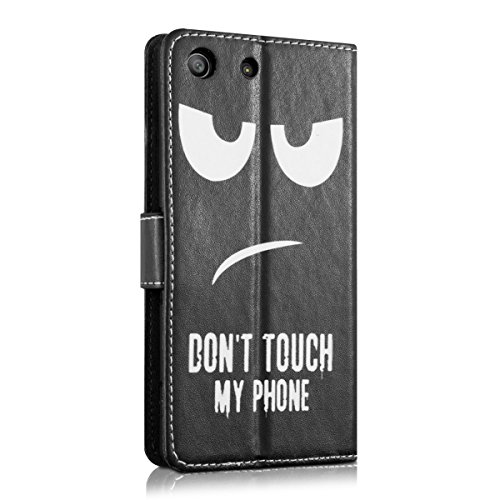 kwmobile Funda para Sony Xperia M5 - Carcasa de  Cuero sint  tico  con dise  o Don t Touch my Phone - Case con  Tarjetero 