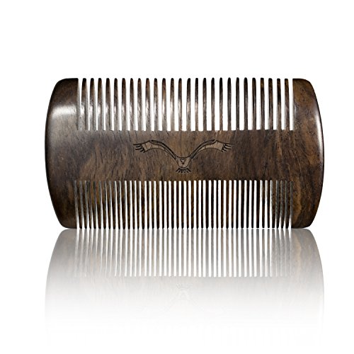 HAWK Outdoors BART-KAMM natürliche organische Bart-Pflege aus Mango-Holz – klassisch inklusive Etui mit Gürtel-Schlaufe – Vintage-Look Box als Premium Geschenk zur Bart-Bürste – Kein Sandelholz Geruch - 2