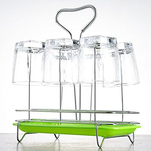 Stainless steel mug tree,Cup holder rust cup holder glass bottle drain down hanging racks cup holder with drain pan-C