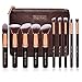 Party Queen Classic 10Pcs Kabuki Makeup Brush Set with Luxury Pouch
