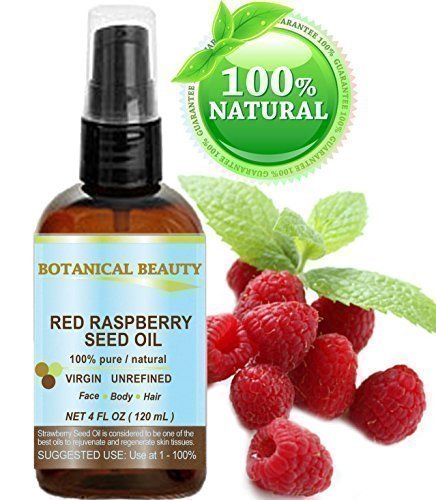 Red Raspberry Seed Oil 100% Pure / Natural / Virgin. Cold Pressed / Undiluted Carrier Oil. For Face, Hair And Body. 4 Fl.oz.- 120 ml. By Botanical Beauty