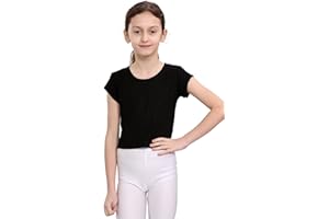 Janisramone Girls Kids New Plain Short Sleeve Stretch Summer Tee T-Shirt Crop Top 3-13 Years