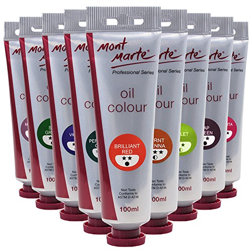 Mont Marte Ölfarbe Künstlerfarbe Malfarben – 100 ml – Brilliant Rot (Rot) - 3