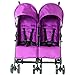 Zeta Citi TWIN Stroller Buggy Pushchair - Plum Double Stroller Complete With FootMuffs And Bag