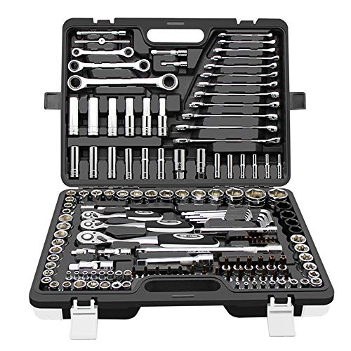 Preisvergleich Produktbild 150 Stück Steckschlüsselsatz Ratschenschlüssel Kombination Werkzeuge Auto Repair Tool Kit für Auto Reparatur / Home Wartung
