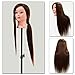 Neverland Professional 22" 30% Real Human Hair Hairdressing Equipment Styling Head Doll Mannequin Training Head Tools Braiding Cutting Student Practice Model with Clamp