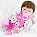 Produktbild Reborn Baby-Puppe Babypuppen,Vinmax 22 Zoll 55 cm Reborn Baby Dolls Weich Simulation Silikon Vinyl Magnetisch Mund lebensechte Boy Girl dolls Mädchen Spielzeug Rosa + Kleidung (18'' 45cm)