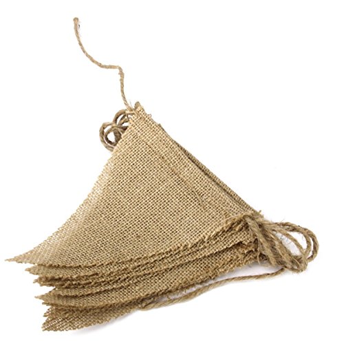 PIXNOR 13st Jahrgang Jute Girlande Hochzeit Banner – groß für Hochzeit Zeremonie Dekoration - 4