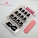 Bling Art False Nails French Manicure Burgundy Red 24 Full Cover Medium Tips UK